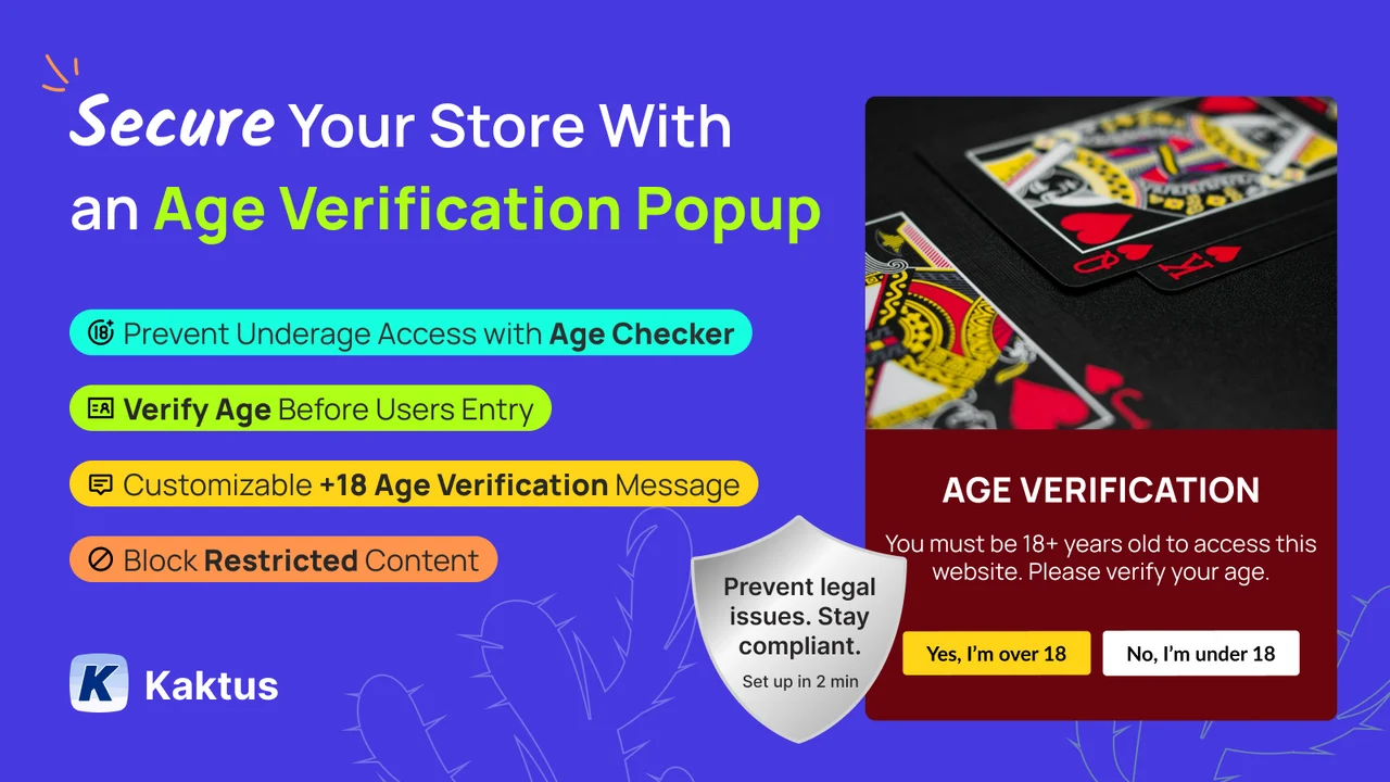 Top 10 Best Age Verification Apps for Shopify Stores (Detailed Guide) K Age Verification Popup 18+