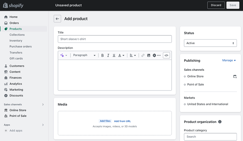 Shopify Product Setup