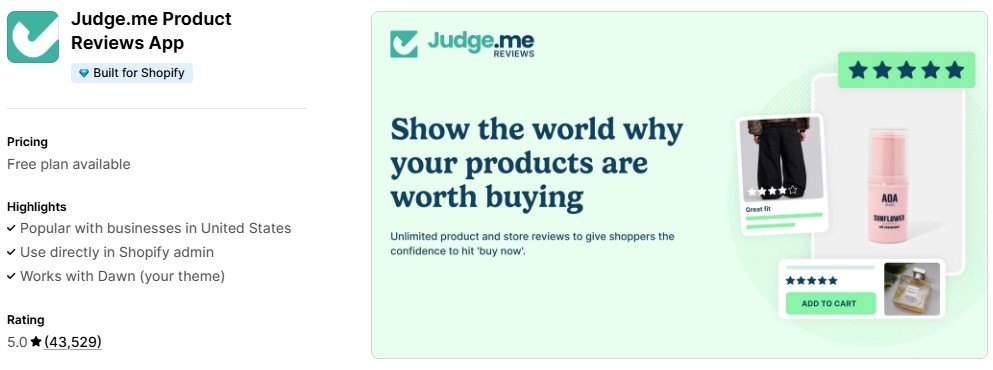 10 Must Have Shopify Apps for Furniture Stores Judge.me Product Reviews App