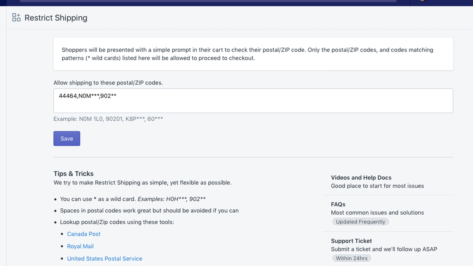 Easy Shipping Restrictions