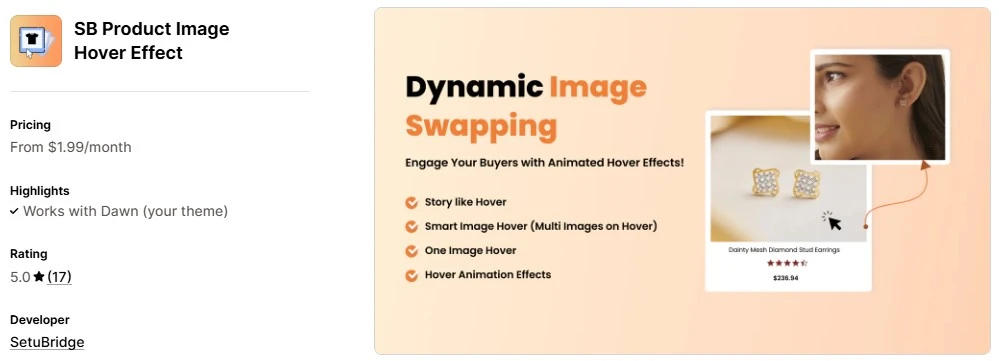 SB Product Image Hover Effect