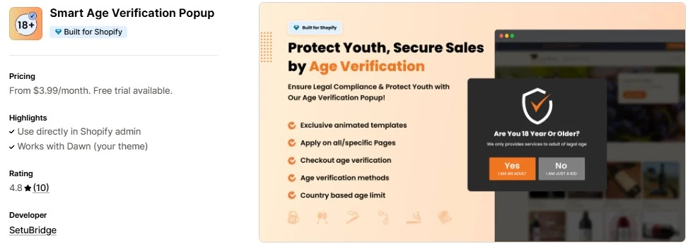 Smart Age Verification Popup