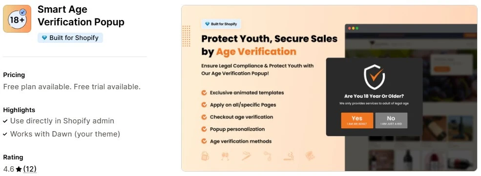 Best Shopify Apps for Vape Stores Smart Age Verification Popup
