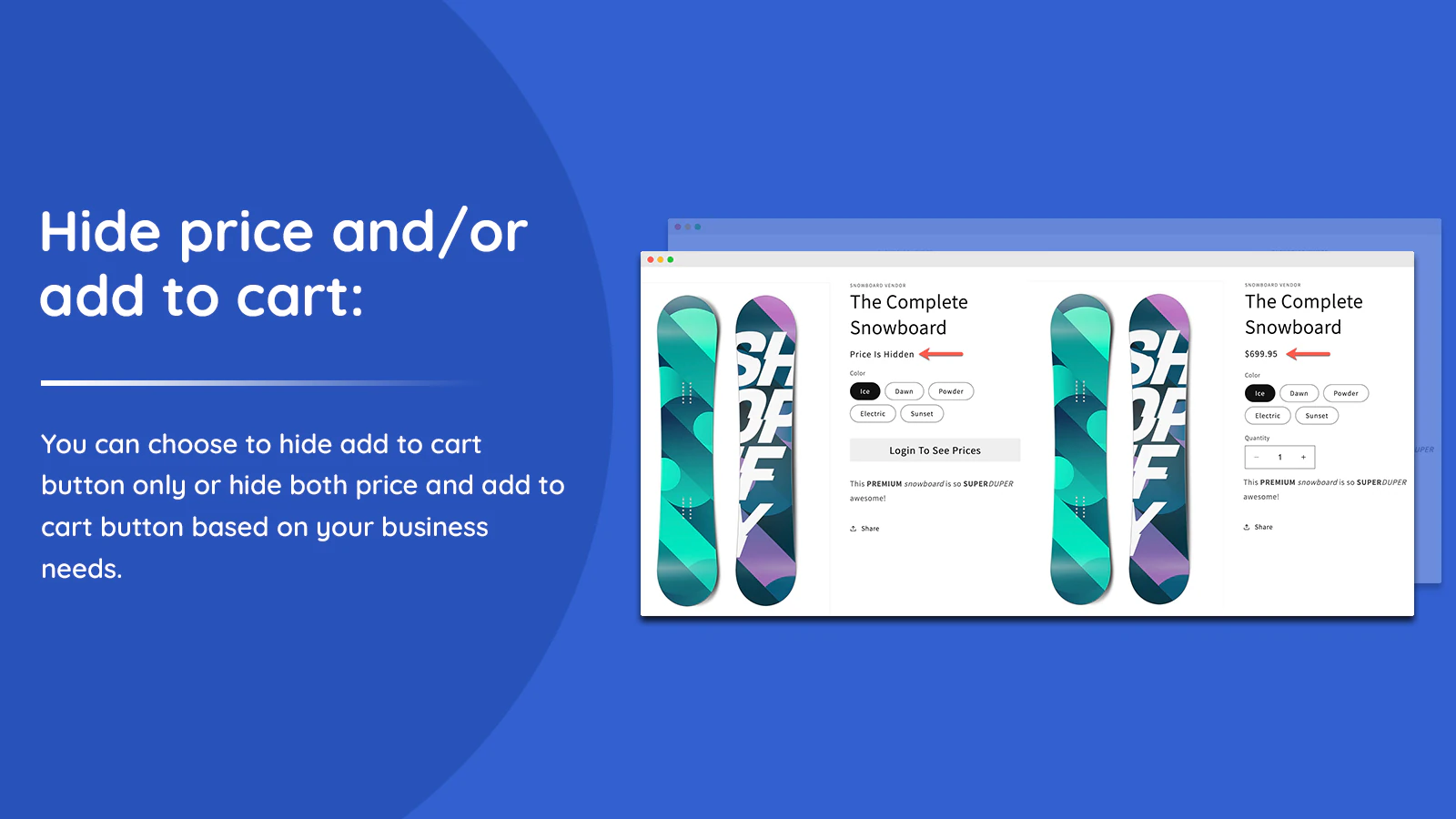 HP: Hide Price and Add to Cart