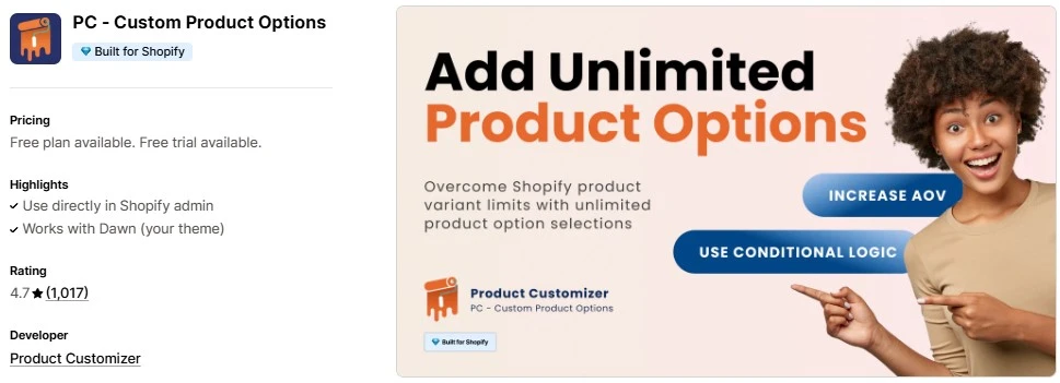 PC ‑ Custom Product Options