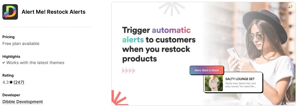 Alert Me Restock Alerts Shopify Restock Alert App