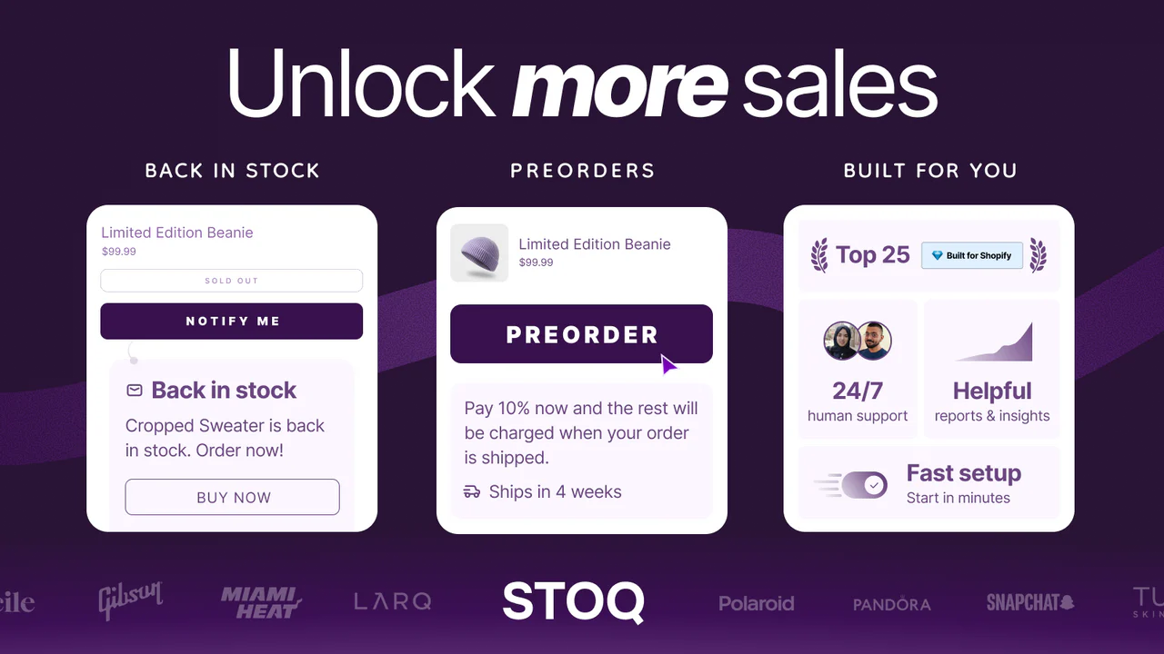 Top 5 Shopify Back In Stock Apps Preorder, Back In Stock ‑ STOQ