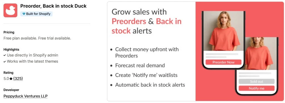 Preorder Back in stock Duck