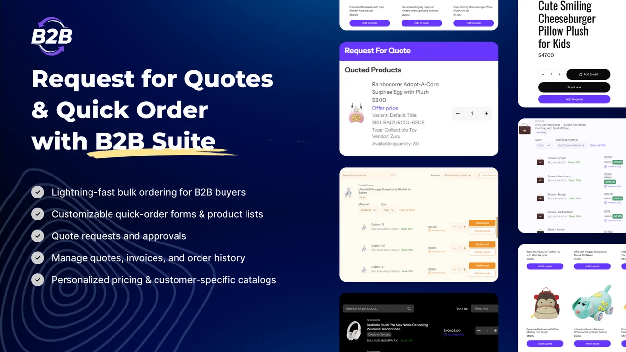 BSS B2B Order, Request a Quote