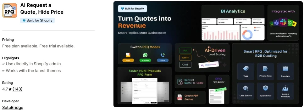 How Pricing Quotes Boost Wholesale Orders on Shopify AI Request a Quote Hide Price - Pricing Quotes