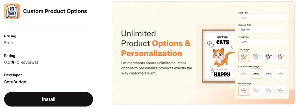 Custom Product Option Personalization
