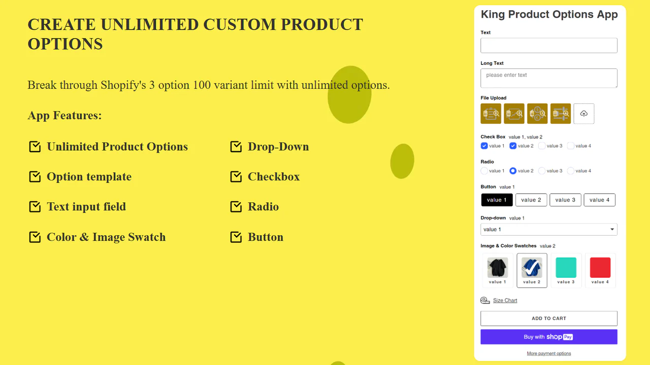 King Product Options & Variant Product Options App
