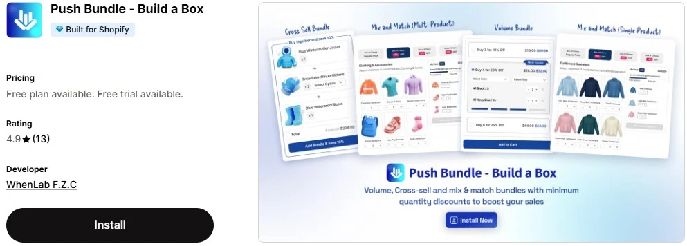 Top 5 Product Bundles Apps for Shopify Stores Push Bundle ‑ Build a