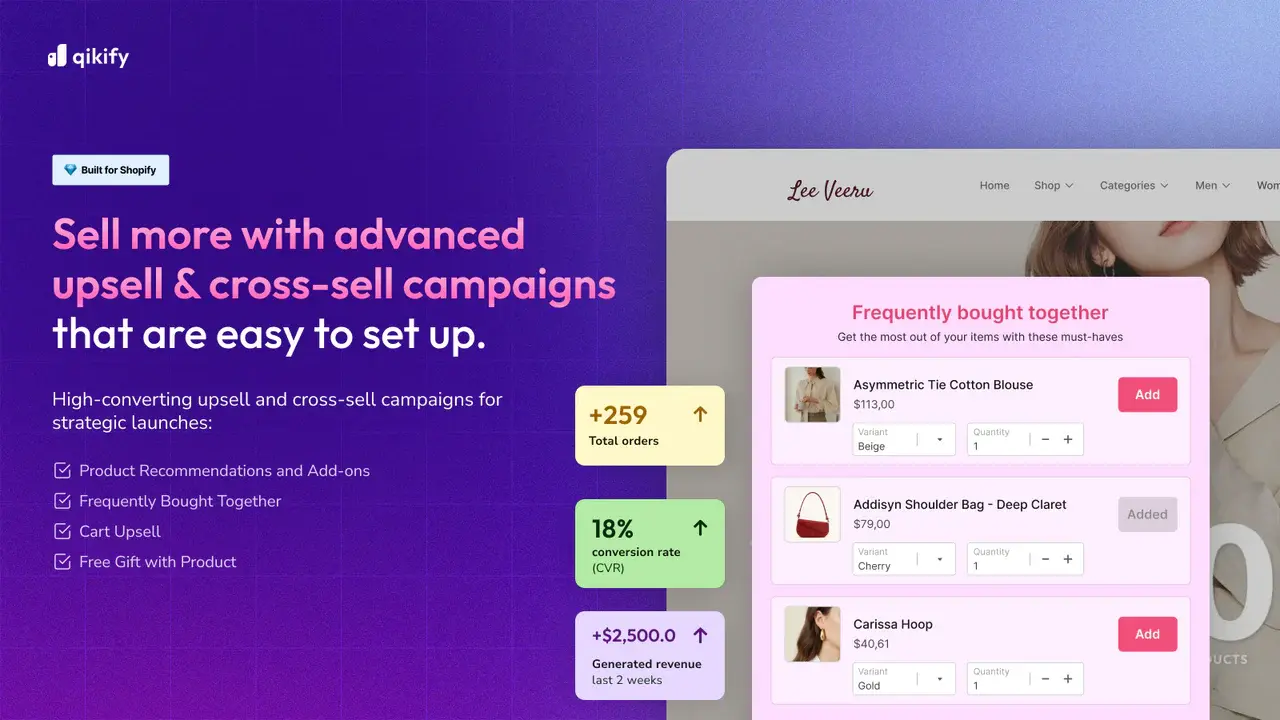 Top 5 Shopify Upsell and Cross-Sell Apps to Boost Order Value Qikify Upsell & Cross-sell
