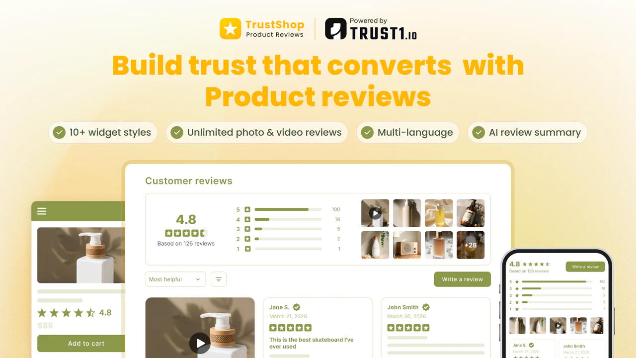 Top 5 Shopify Product Review Apps for Better Customer Trust TrustShop Product Reviews App
