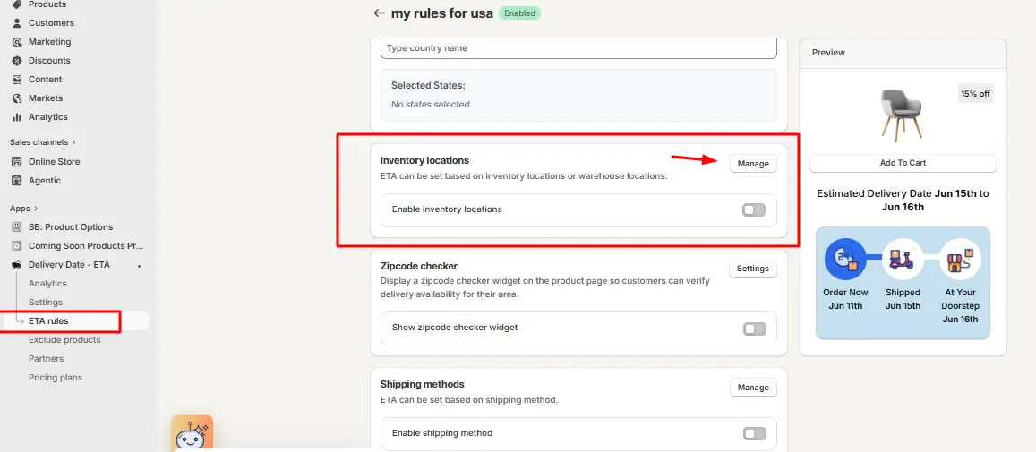 Shopify Multi-Warehouse Delivery Management: Calculate ETA for Every Location 4