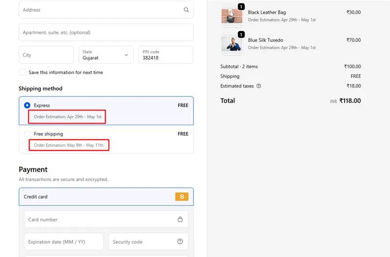 How to Show Shipping-Method-Wise ETA Messages on Shopify Plus Checkout 5 4