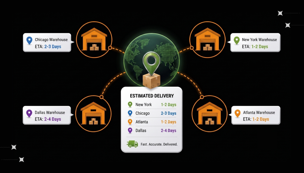 Shopify Multi-Warehouse Delivery Management Calculate ETA for Every Location