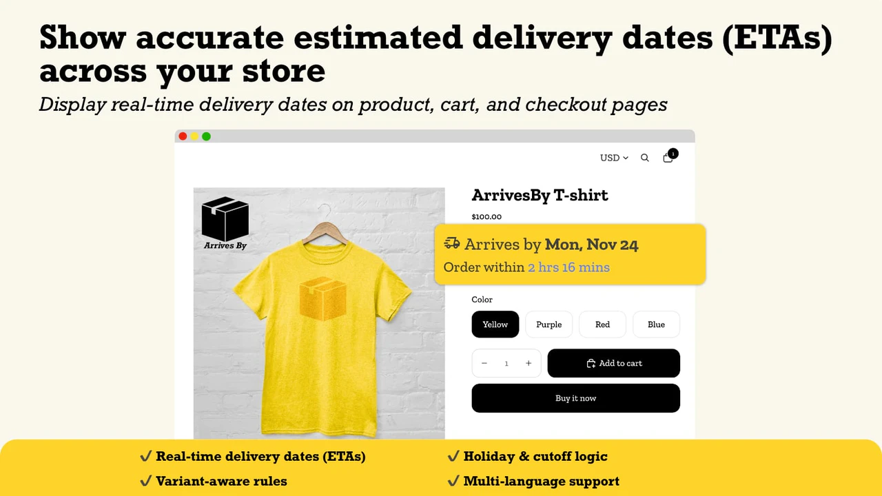 ArrivesBy Delivery Date ETA