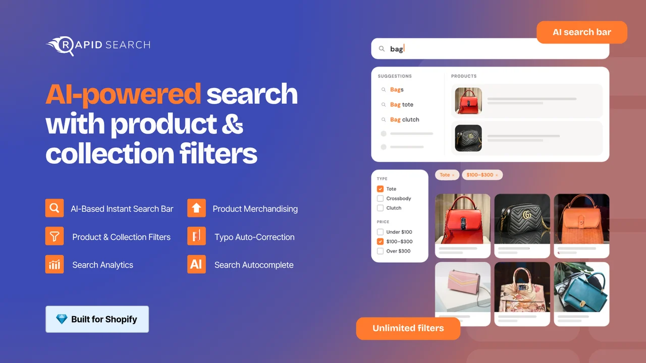Top 5 Shopify Product Filter & Search Apps for Large Catalogs RS AI Search Bar & Filter