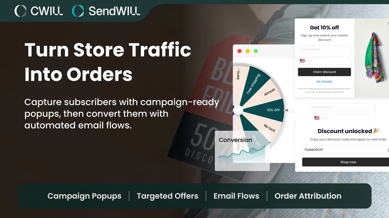Top 5 Shopify Popup & Spin-to-Win Apps to Grow Your Email List CWILL Popup Email Marketing