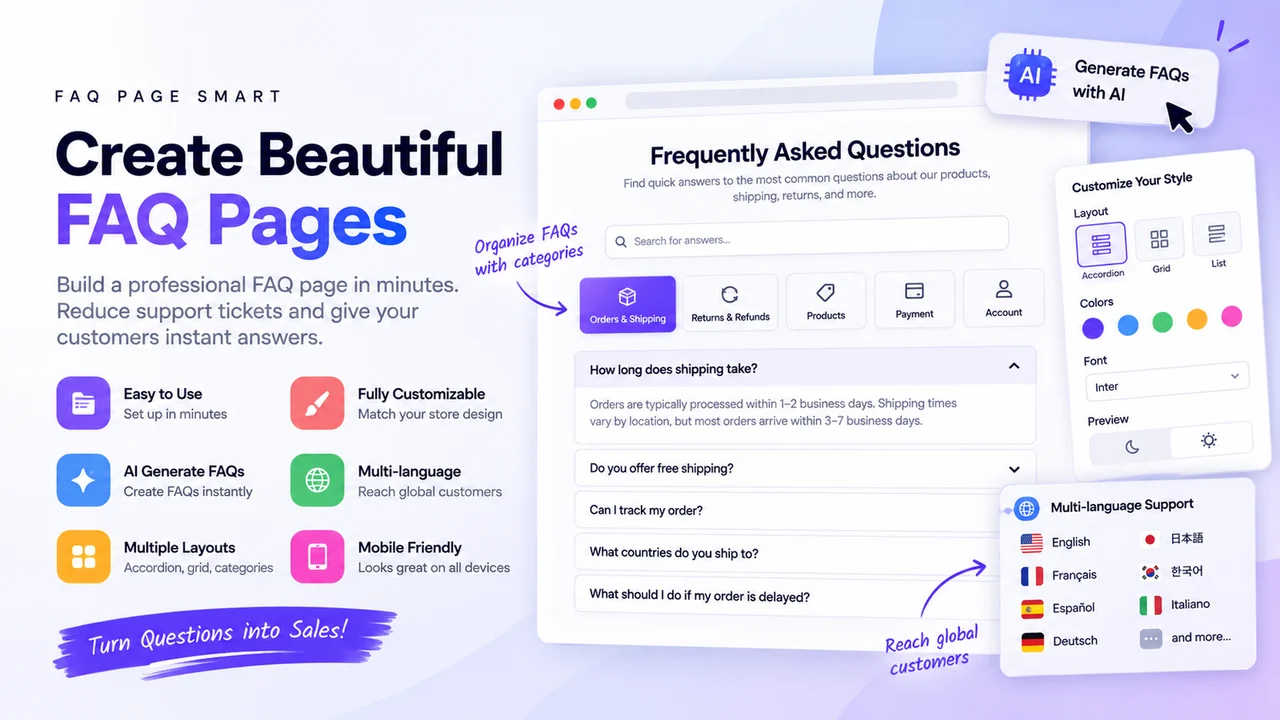 Top 5 Shopify FAQ & Help Center Apps: A Small Page With an Outsized Effect on Support Load D AI FAQ Page