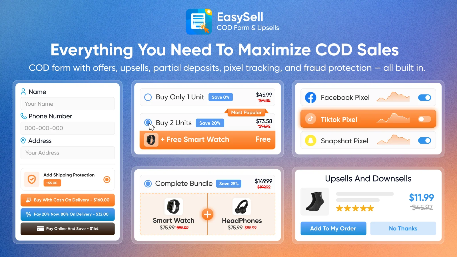Top 5 Shopify COD Apps to Reduce Fake Orders EasySell COD Form & Upsells