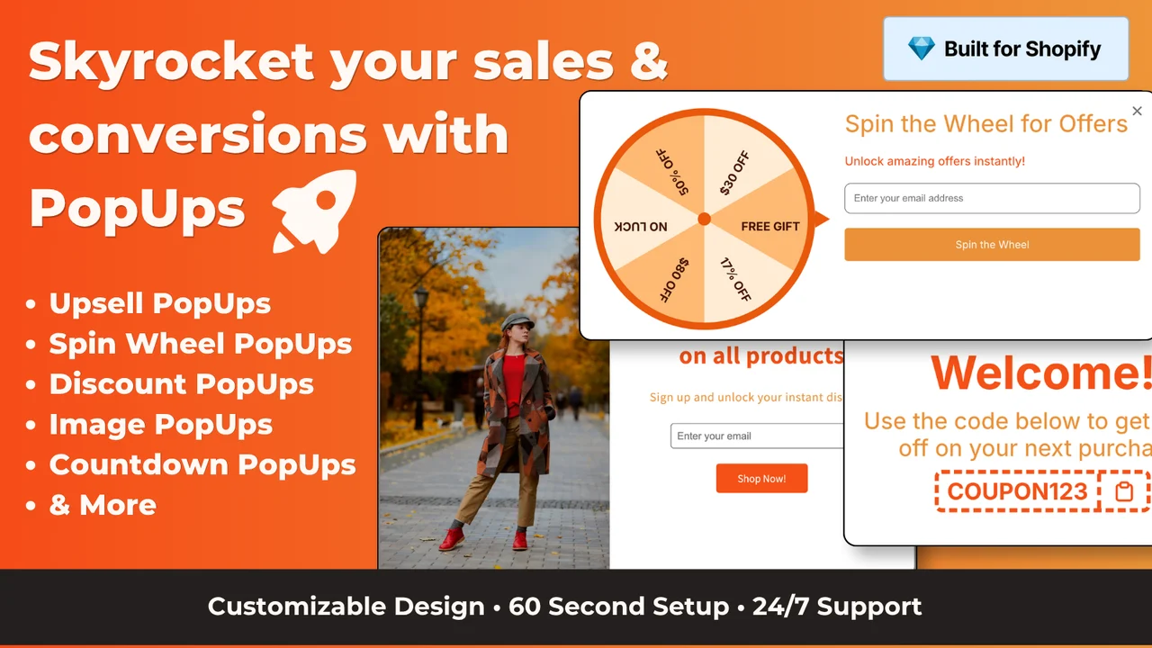 Top 5 Shopify Popup & Spin-to-Win Apps to Grow Your Email List Email PopUp & Pop Up Discount
