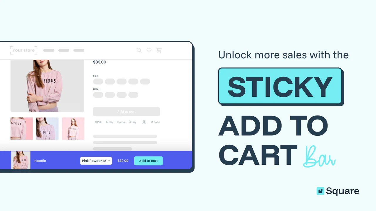 Top 5 Shopify Sticky Add-to-Cart Apps to Lift Mobile Conversions Square Sticky Add to Cart Bar