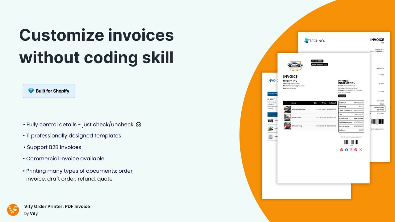5 Shopify PDF Invoice Apps That Solve a Problem Most Stores Aren’t Ready For Vify Order Printer PDF Invoice