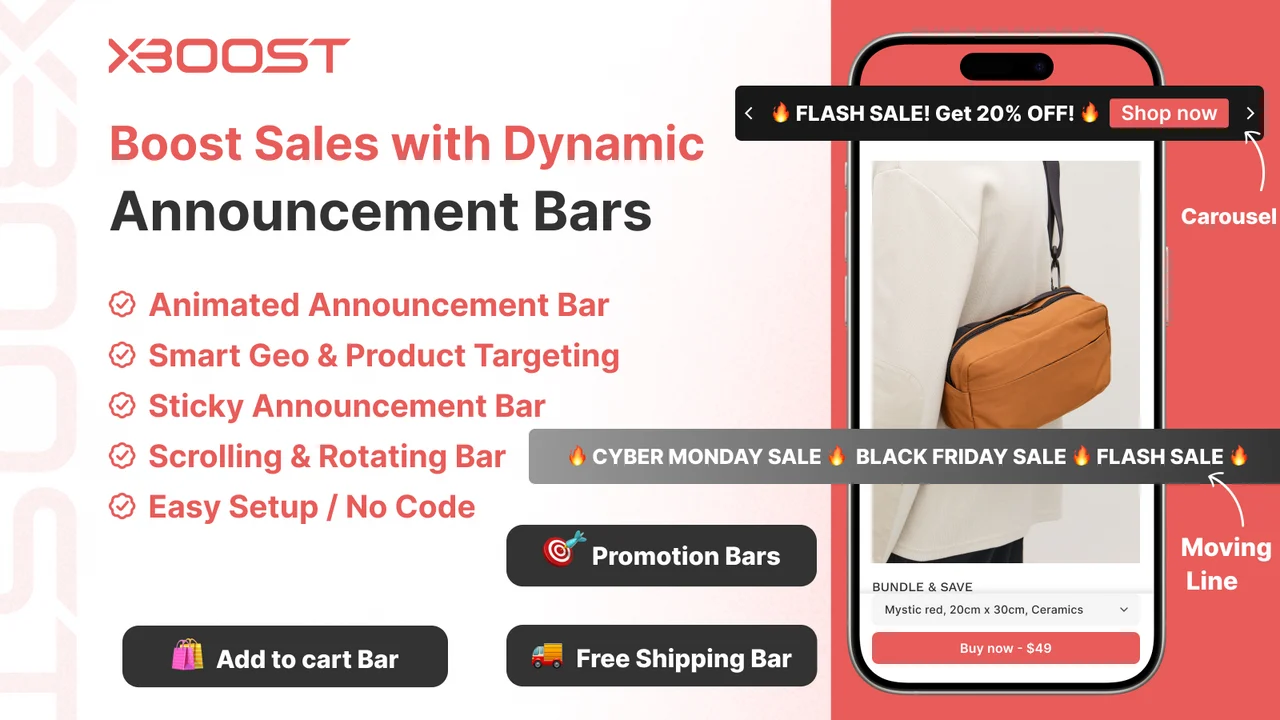 Top 5 Shopify Announcement Bar Apps: A Small Strip With an Outsized Effect on Sales XB Announcement Bars & Banner