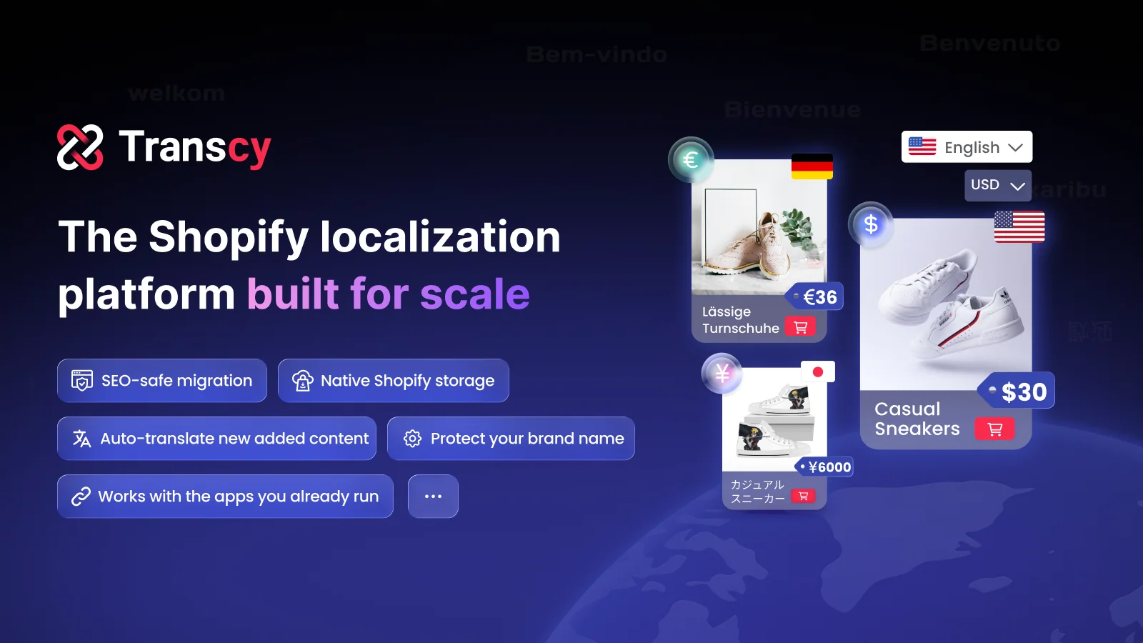 Top 5 Shopify Translation & Multi-Language Apps Transcy AI Language Translate