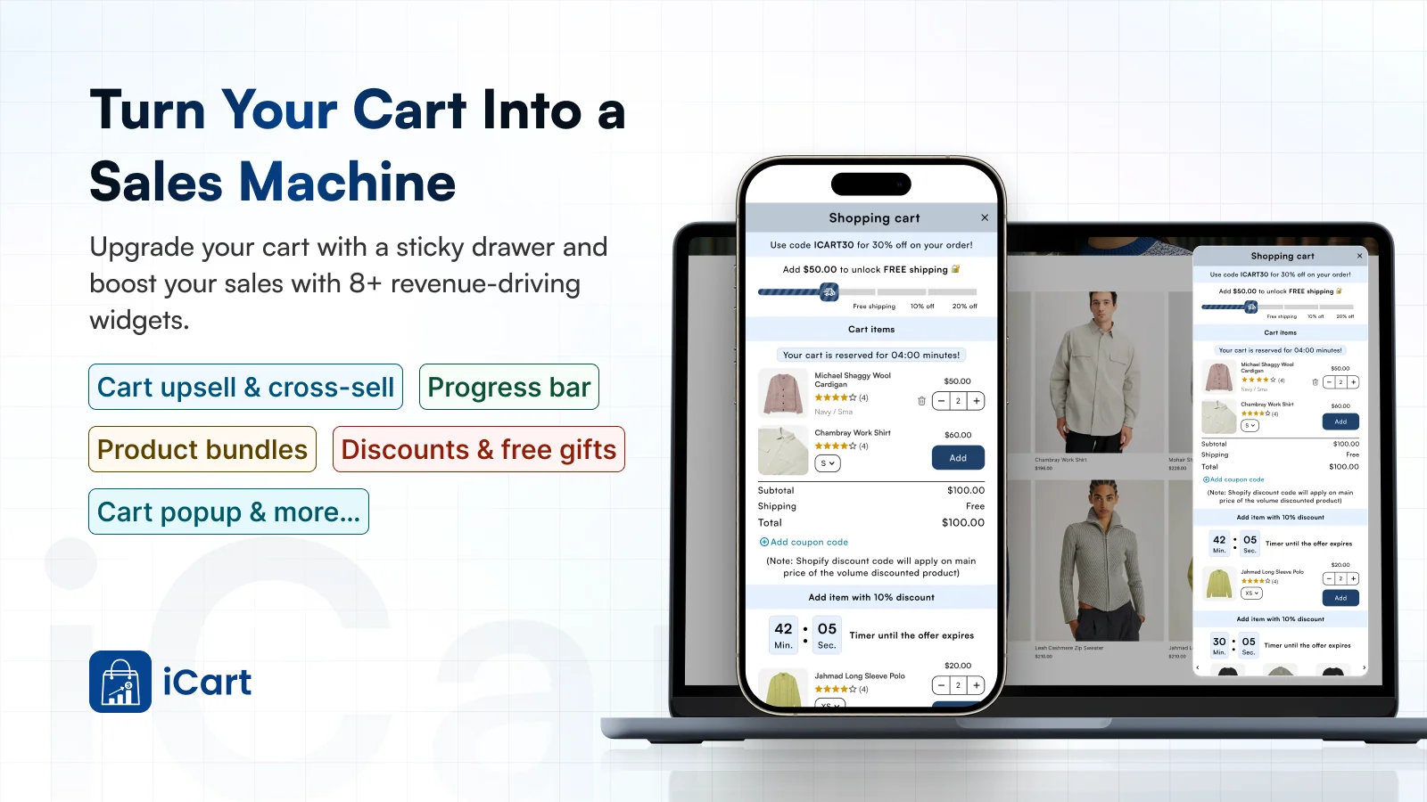 Top 15 Shopify Apps Offering the Biggest BFCM Discounts iCart Cart Drawer Cart Upsell